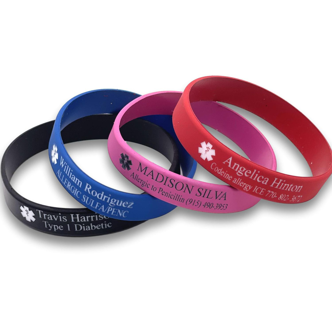STATkids Silicone Dairy Allergy Bracelets for Kids - 3 Pack